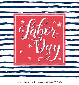 Vector Illustration Labor Day a national holiday of the United States. American Happy Labor Day Sale design poster with hand written calligraphic phrase.