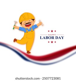Vector illustration of Labor Day social media feed template