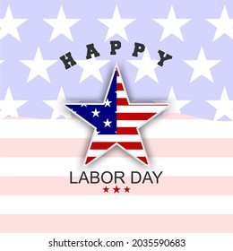 vector illustration for labor day, star, background american flag