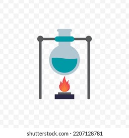 Vector illustration of laboratory burnt glass icon sign and symbol. colored icons for website design .Simple design on transparent background (PNG).