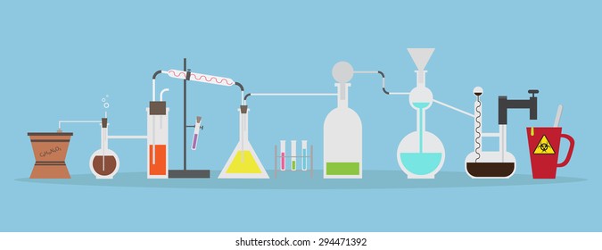 vector illustration/ laboratory coffee research