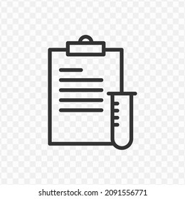 Vector illustration of laboratory documents icon in dark color and transparent background(png).