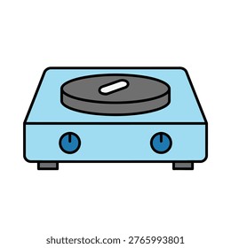 Vector illustration of a laboratory heating equipment in a minimalist flat design style.