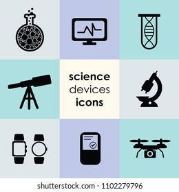 vector illustration of laboratory science icons for experiments and inventions visualizing