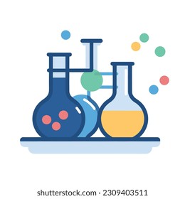 Vector Illustration of Laboratory Test Tubes. Medical tube.