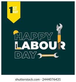 Vector illustration Labour Day Editable post banner template