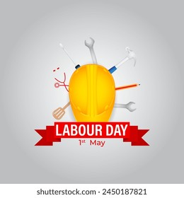 Vector illustration of Labour Day social media feed template