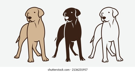 Vector illustration of a Labrador Retriever dog