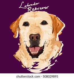 A vector illustration of Labrador Retriever Painting poster