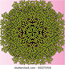 A vector illustration of a lace or molecule abstract drawing.