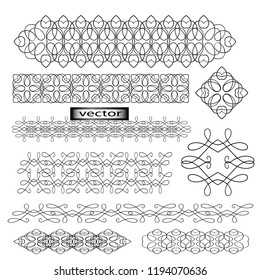 Vector illustration of lace patterns in traditional folk style for page and fabric print design