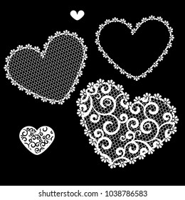 vector illustration of lacy hearts