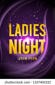 Vector Illustration Ladies Night Party Design For Poster, Flyer Or Banner