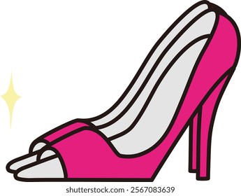 Vector illustration of ladies shoes and open toe pumps.