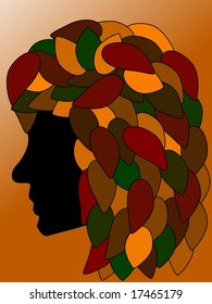 Vector Illustration - Lady Autumn