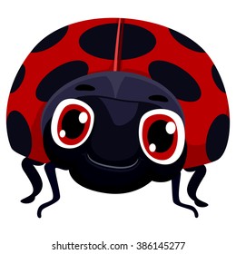 Vector Illustration of Lady Bug Cartoon