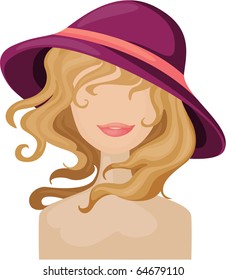 Vector illustration of a lady face.