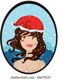Vector illustration of a lady face.