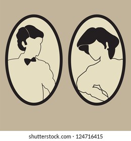 Vector illustration of lady and gentleman