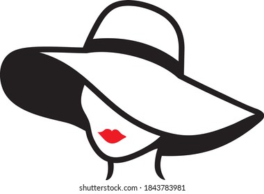 Vector illustration of lady with hat