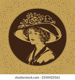Vector illustration of a lady in a hat