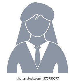 Vector Illustration of Lady Icon in Grey

