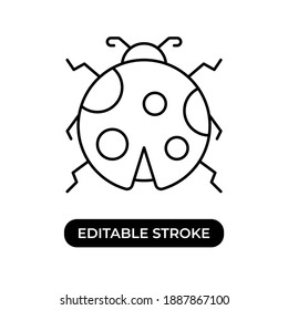 Vector illustration of ladybug icon. Ladybug animal. Editable stroke