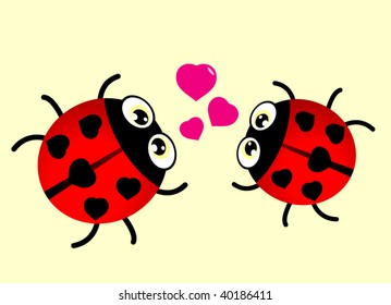 Vector illustration of a ladybug Love