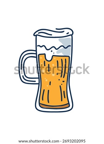 vector illustration lager beer glass vector