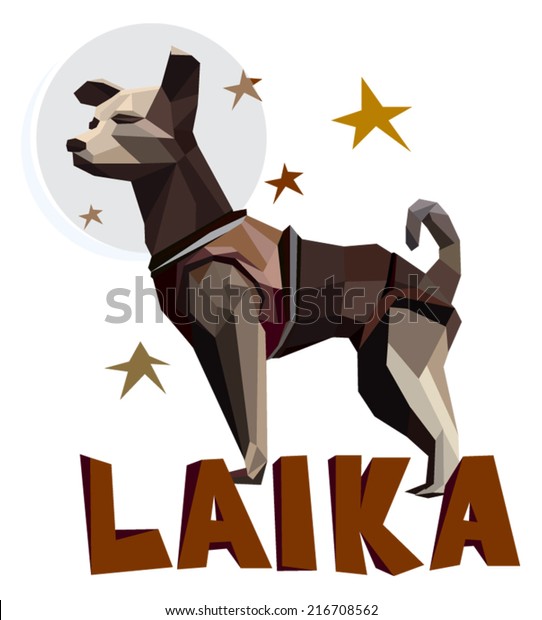 vector illustration\
of Laika the space dog