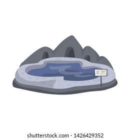 Vector illustration of lake and pool symbol. Collection of lake and stone stock vector illustration.