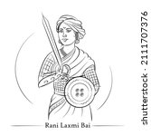 Vector illustration of Lakshmibai was the rani of the Maratha-ruled Jhansi State, situated in the north-central part of India.