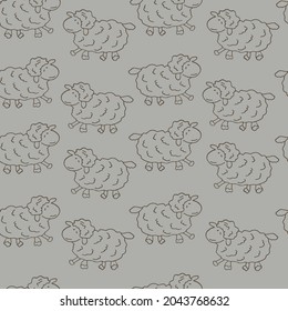 Ilustración vectorial de un cordero sobre un fondo beige para las cubiertas de papel de pared interior para niños, impresión