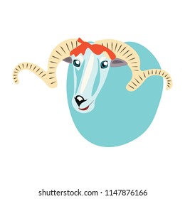 Vector illustration. Lamb on the holiday kurban bairam. Suitable for invitations, postcards, flyers, postcards, printed products and social networks.