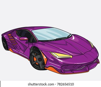 vector illustration of lamborghini  car  separate on white background. Editable vector file. 