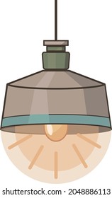 Vektorgrafik einer Lampe im Stil der 70er