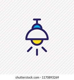 Vector illustration of lamp icon colored line. Beautiful construction element also can be used as light icon element.
