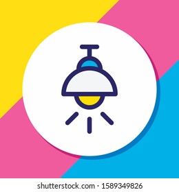 Vector illustration of lamp icon colored line. Beautiful industry element also can be used as light icon element.