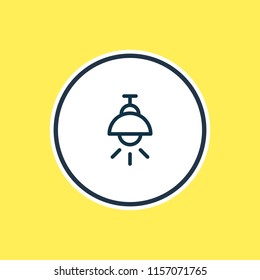 Vector illustration of lamp icon line. Beautiful industry element also can be used as light icon element.