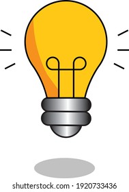 Ilustración vectorial de un icono de lámpara iluminado con un hermoso color naranja