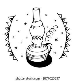 Vektorgrafik mit einer Lampe. Einzeln auf weißem Hintergrund. Cute-Doodle-Illustrationen.