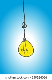 Vector illustration of a lamp with a knot on his cable