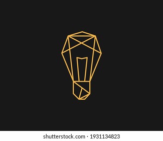 vector illustration of a lamp logo, geometric style gradient outline