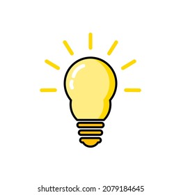 Ilustración vectorial. La luz Menthol brilla con rayos brillantes.  Símbolo de energía e ideas.  Decoraciones para tarjetas de felicitación, parches, huellas para ropa, insignias, carteles