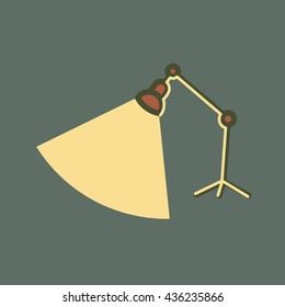 Vector illustration of lamp, outdoor lamp, light, dark, illustration on a dark background, lines, sketch, cartoon, lighting, light in the dark