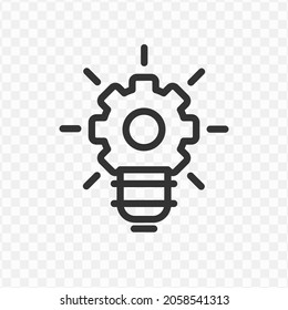 Vector illustration of lamp settings icon in dark color and transparent background(png).