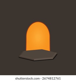 Ilustração vetorial de uma lâmpada na forma de uma lápide. design calmo eps 10