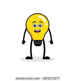 vector illustration of a lamp shaped character. cute and colorful design.