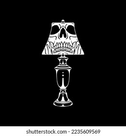  vector illustration of lamp with skull concept