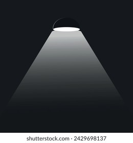 vector illustration of a lamp spotlight templet design in the dark.